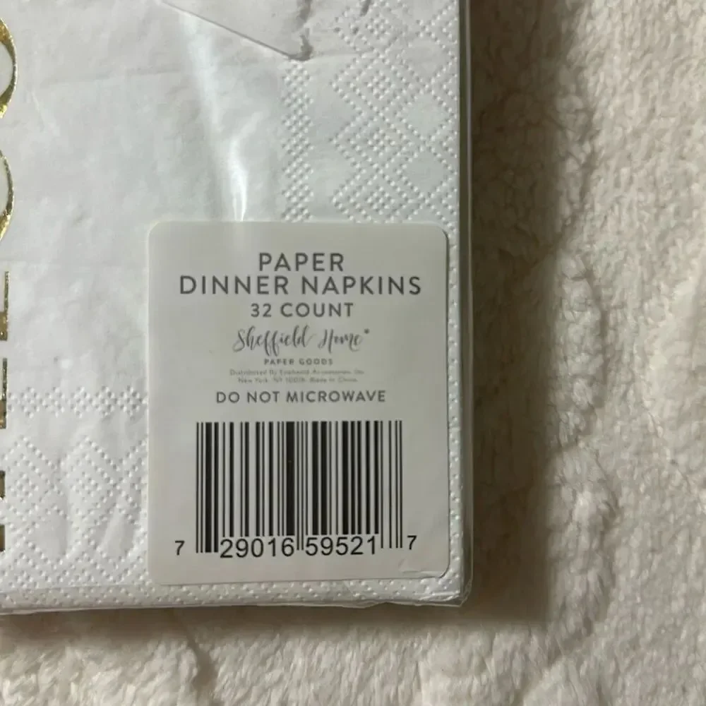 Sheffield Home WELCOME White Gold Guest Paper Towel Napkins 32 Count